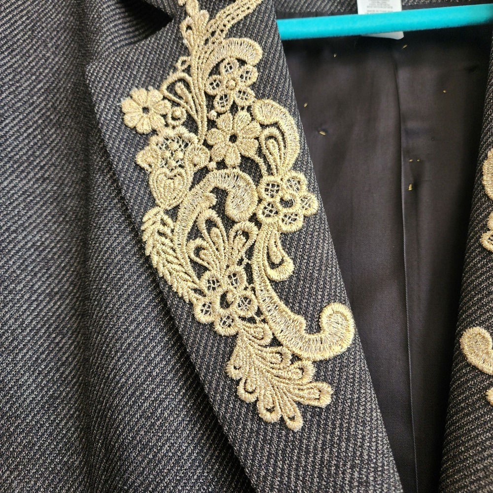 Jones New York‎ Blazer Women's 16W Brown Tweed Custom Jacket Old Money Heritage - Picture 6 of 14